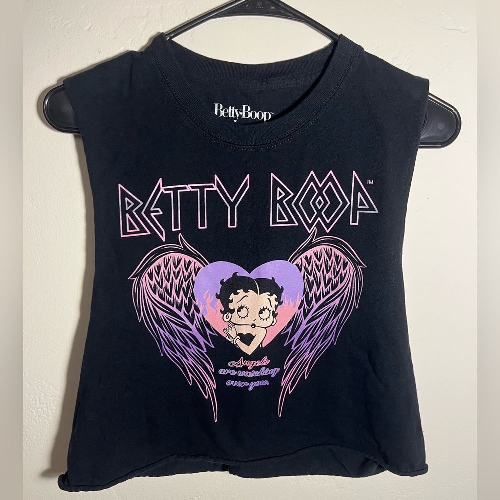 Y2K Retro Betty Boop Black Crop Top